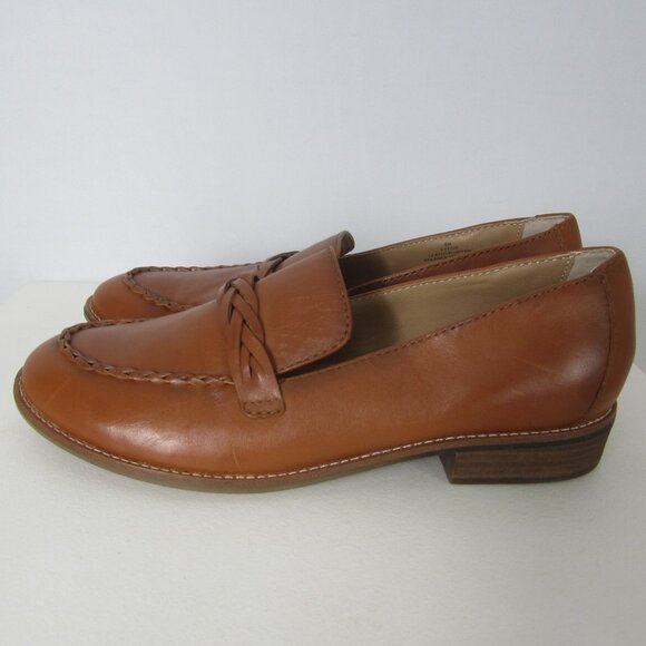 New EARTH Etedie Womens 8 M Brown Leather Slip On Loafers Preppy Classic Comfor - Picture 7 of 12